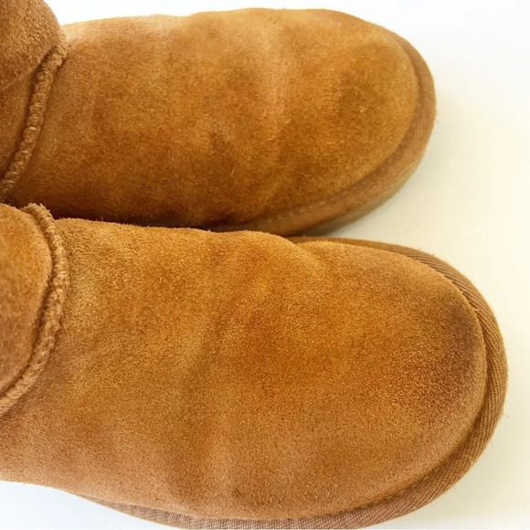 Koolaburra by UGG 9” Shearling Boots Size 5 Tan Suede Bow Details Warm Cozy Boot - Picture 7 of 11